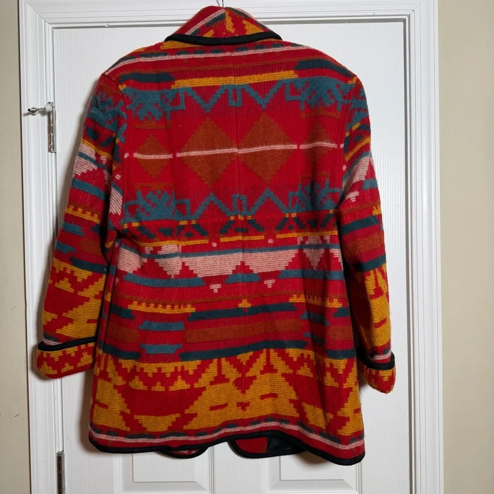 Vintage 1980s Western Aztec Wool Jacket - Picture 2 of 5